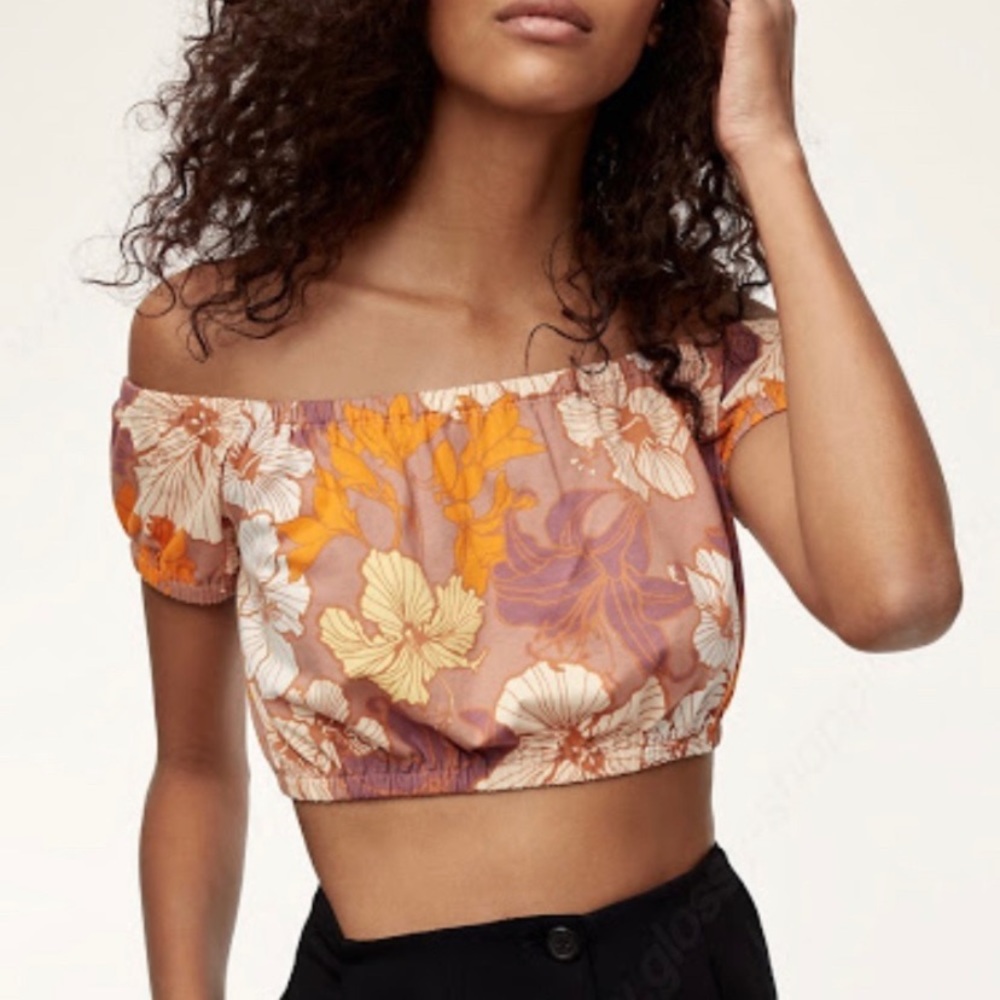 Aritzia Wilfred off the shoulder crop top - small